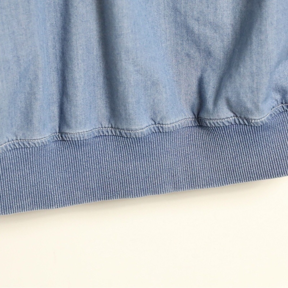 G Star Raw chambray jacket Unaffected Untreated embroidered light blue bomber L - Picture 9 of 9